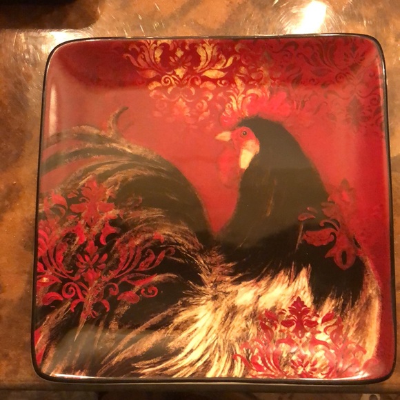 Susan Winget Rooster Avignon Morning 8.5" Salad Plates Certified International - Picture 4 of 5